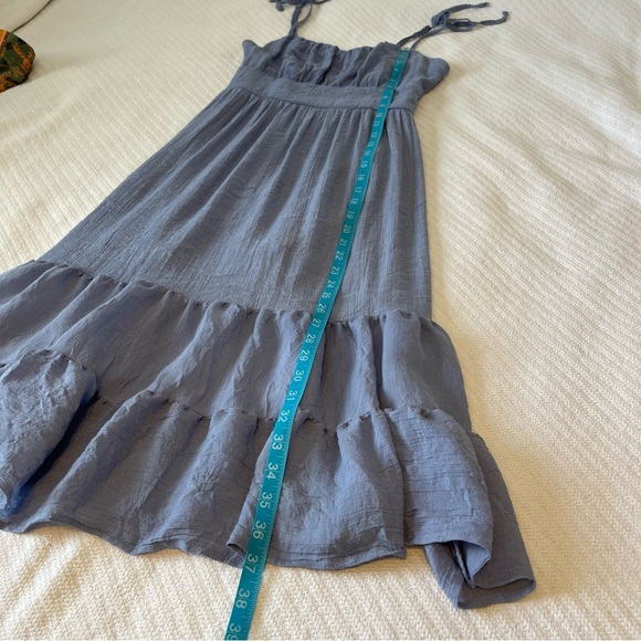 Lily Rose Small Coquette Cottagecore Tiered Fairy Dainty Light Blue Midi Dress - Picture 6 of 16